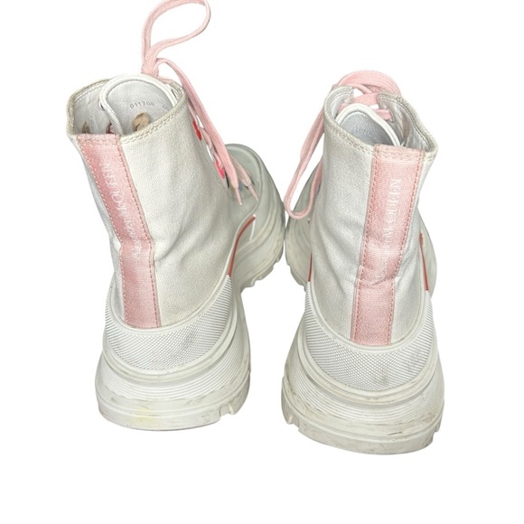 Alexander McQueen white canvas tread slick rainbow platform boots size 40 us 10 - Picture 9 of 11